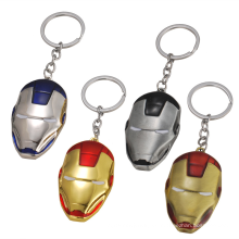 Metal Marvell Super Hero Model Design Iron Man Maski Keychain para hombres